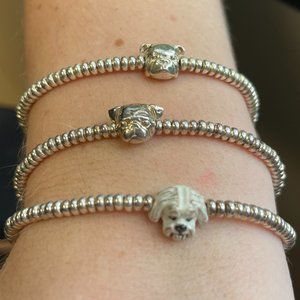 Sterling Silver dog head bracelet